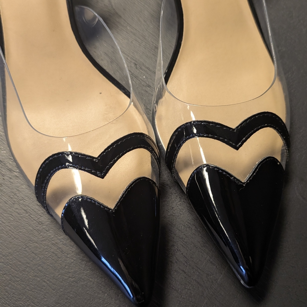 A New Day Black and Cream Pointed Heels - Picture 4 of 9